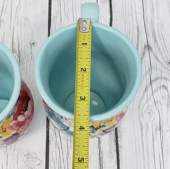 2 NWT Pioneer Woman Sweet Romance Blossoms Ceramic Mugs Floral Blue Green - Picture 6 of 8